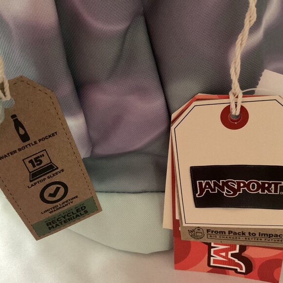 Jansport Tie-Dye Backpack With Water Bottle Pocket 15" Laptop Sleeve - Picture 2 of 5